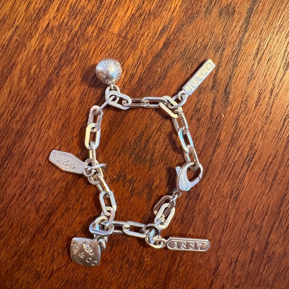 Tiffany & Co. Sterling Link Bracelet with Charms